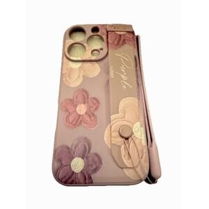 NWT iPhone 16 Pro Purple Floral Snap On Phone Case With Handle